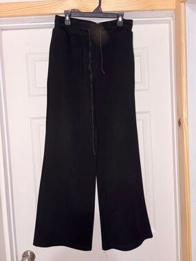 Black Wide Leg Drawstring Pants